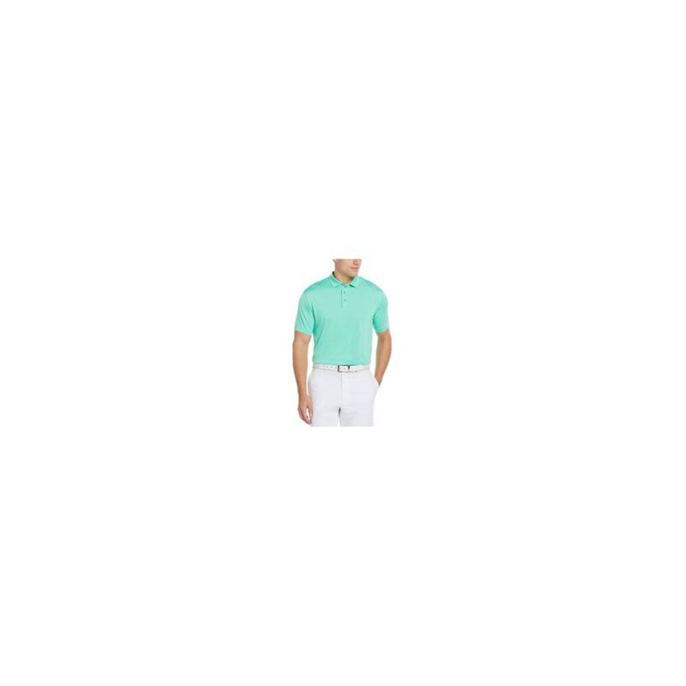 PGA TOUR Mens Feeder Green Striped Short Sleeve Collared Knit Hoodie XXL